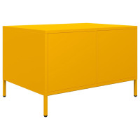 Produktbild för Soffbord senapsgul 68,5x50x43,5 cm kallvalsat stål