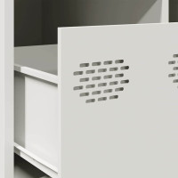 Produktbild för Soffbord vit 68,5x50x43,5 cm kallvalsat stål