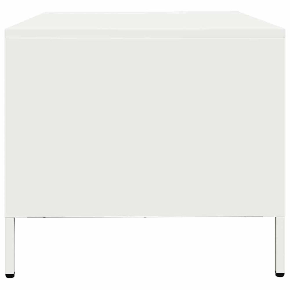 Produktbild för Soffbord vit 68,5x50x43,5 cm kallvalsat stål