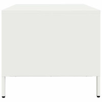 Produktbild för Soffbord vit 68,5x50x43,5 cm kallvalsat stål