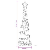 Produktbild för Julgranskon med julkulor 120 LEDs varmvit 180 cm