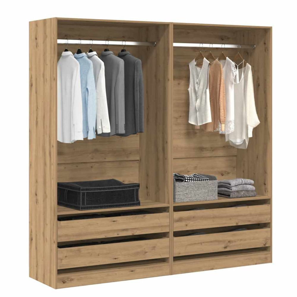 Produktbild för Garderob ek 100x50x200 cm konstruerat trä