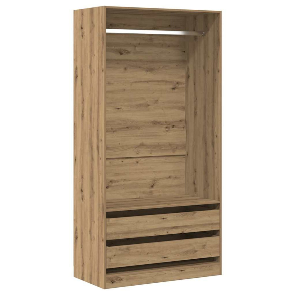 Produktbild för Garderob ek 100x50x200 cm konstruerat trä