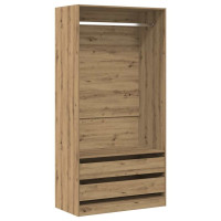 Produktbild för Garderob ek 100x50x200 cm konstruerat trä