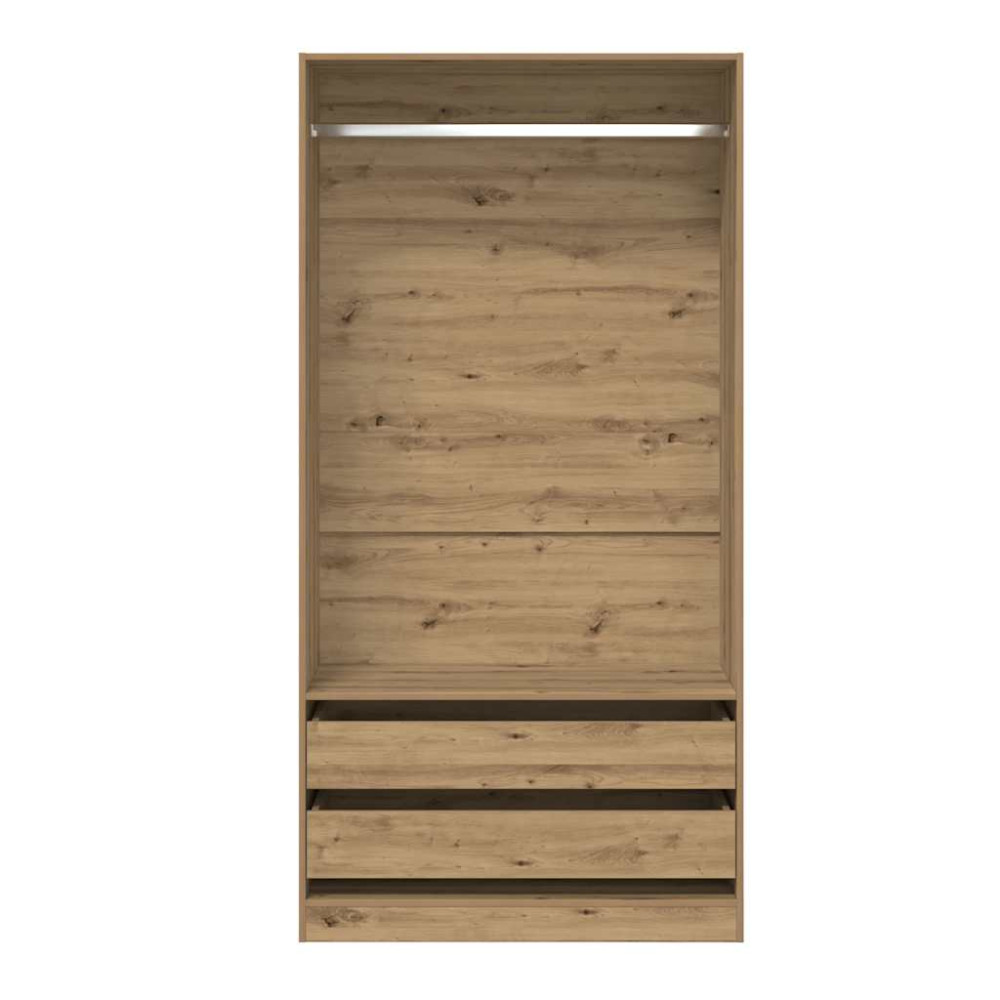 Produktbild för Garderob ek 100x50x200 cm konstruerat trä
