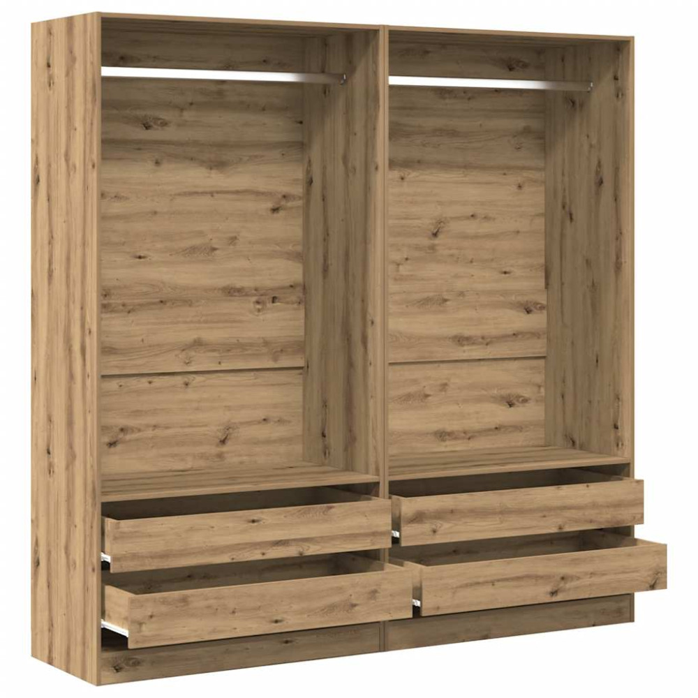 Produktbild för Garderob ek 100x50x200 cm konstruerat trä