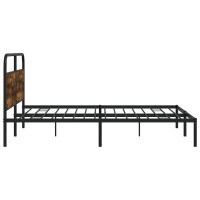 Produktbild för Sängram utan madrass metall rökfärgad ek 183x213 cm