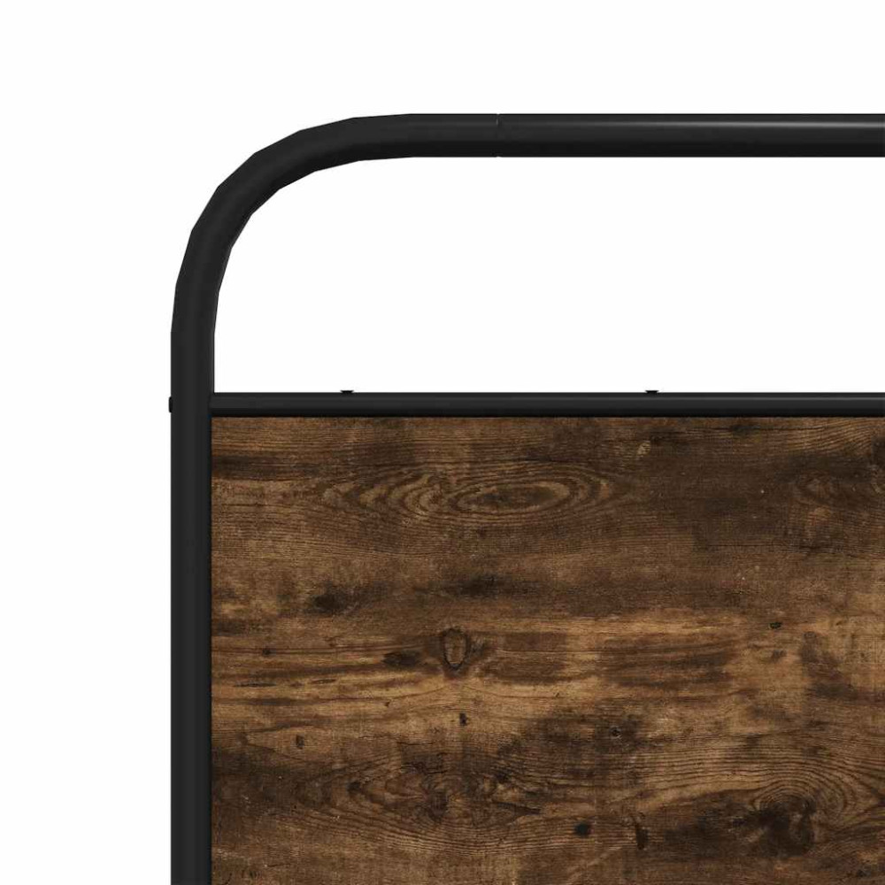 Produktbild för Sängram utan madrass metall rökfärgad ek 183x213 cm