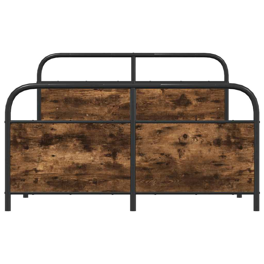 Produktbild för Sängram utan madrass metall rökfärgad ek 140x200 cm