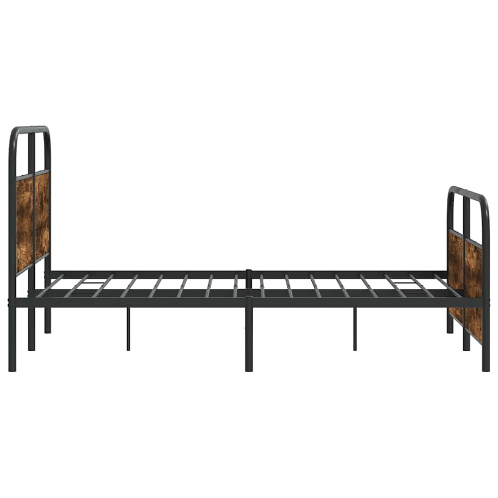 Produktbild för Sängram utan madrass metall rökfärgad ek 140x200 cm