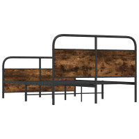 Produktbild för Sängram utan madrass metall rökfärgad ek 140x200 cm