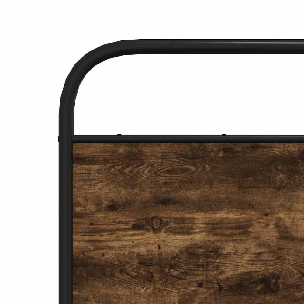Produktbild för Sängram utan madrass metall rökfärgad ek 140x200 cm