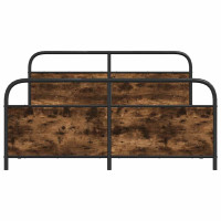 Produktbild för Sängram utan madrass metall rökfärgad ek 183x213 cm