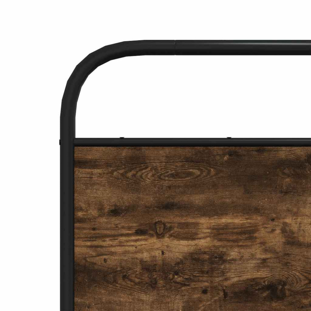 Produktbild för Sängram utan madrass metall rökfärgad ek 193x203 cm
