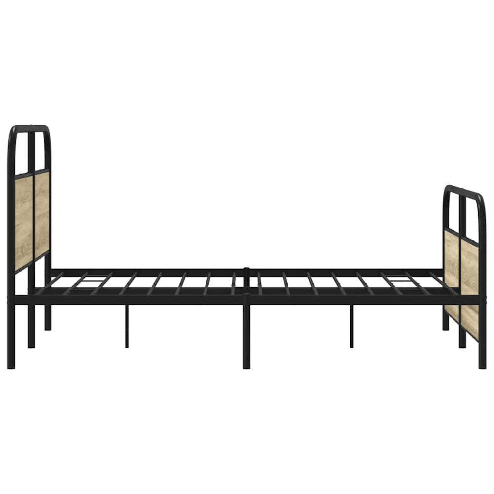 Produktbild för Sängram utan madrass metall sonoma-ek 137x190 cm