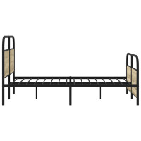 Produktbild för Sängram utan madrass metall sonoma-ek 137x190 cm
