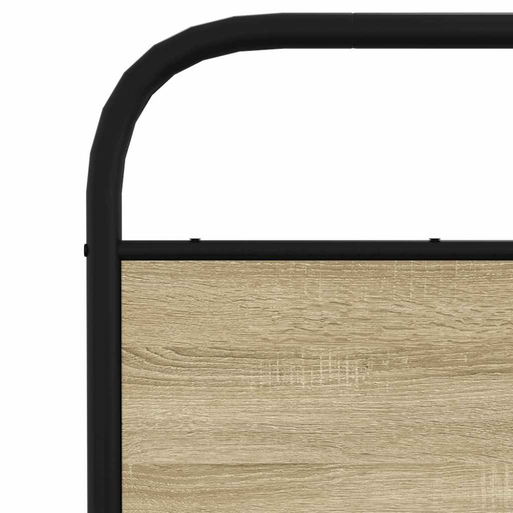 Produktbild för Sängram utan madrass metall sonoma-ek 137x190 cm