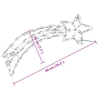 Produktbild för Julbelysning stjärnskott silhuett 2 st 50 LEDs varmvit