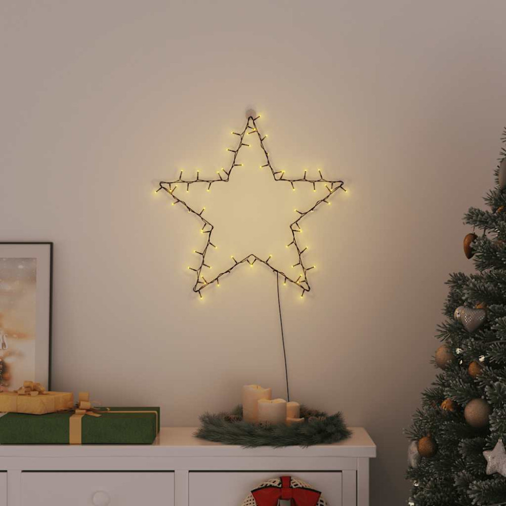 Produktbild för Julbelysning stjärna silhuett 80 LEDs varmvit