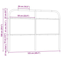 Produktbild för Sänggavel rökfärgad ek 120 cm konstruerat trä och stål