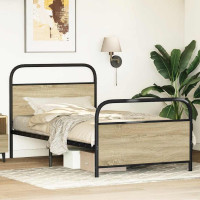 Produktbild för Sängram utan madrass sonoma-ek 107x203 cm konstruerad trä