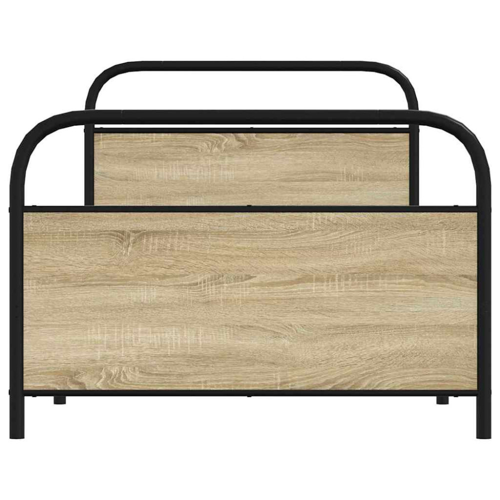 Produktbild för Sängram utan madrass sonoma-ek 107x203 cm konstruerad trä