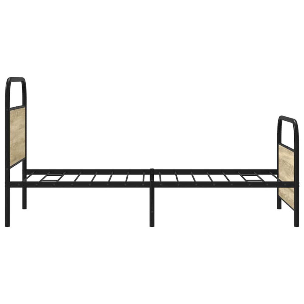Produktbild för Sängram utan madrass sonoma-ek 107x203 cm konstruerad trä