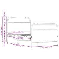 Produktbild för Sängram utan madrass sonoma-ek 107x203 cm konstruerad trä