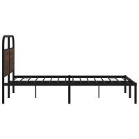 Produktbild för Sängram utan madrass brun ek 135x190 cm konstruerad trä