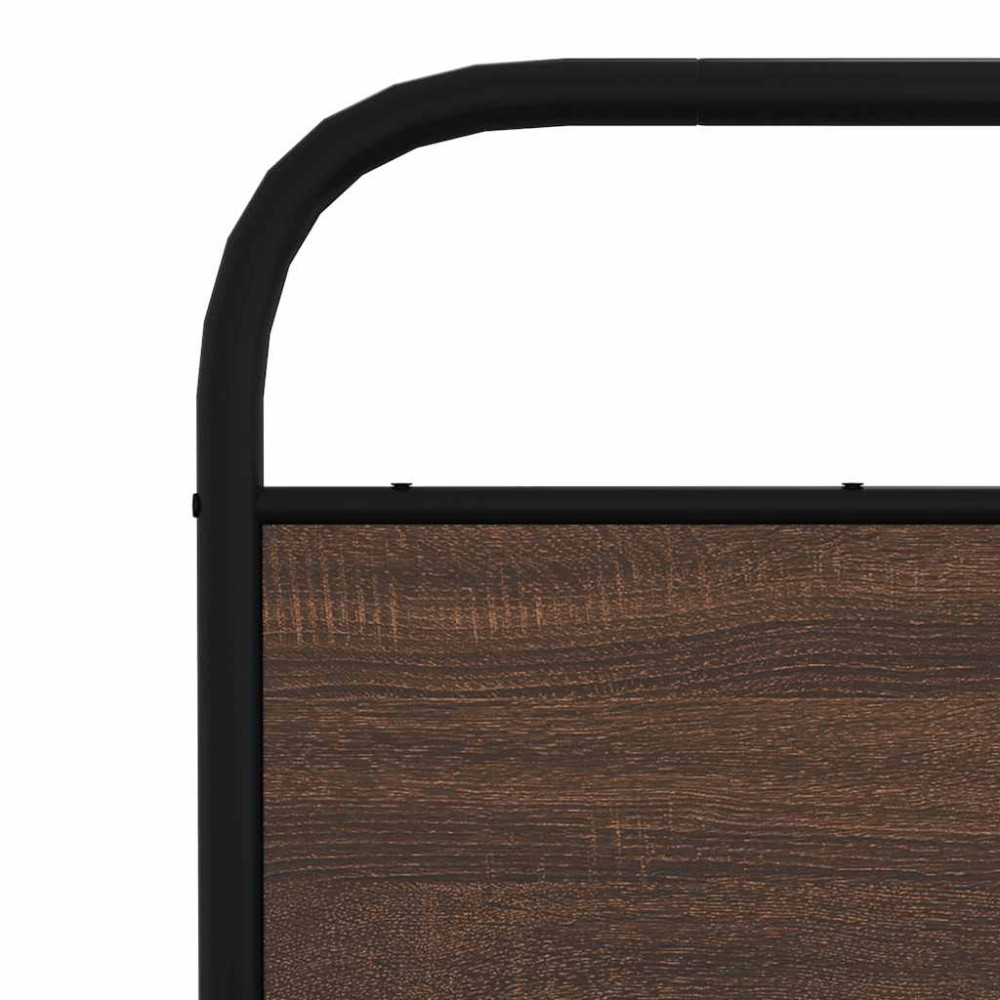 Produktbild för Sängram utan madrass brun ek 135x190 cm konstruerad trä