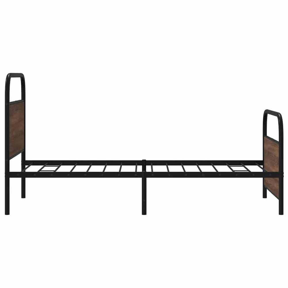 Produktbild för Sängram utan madrass brun ek 107x203 cm konstruerad trä