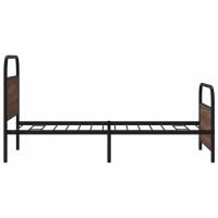 Produktbild för Sängram utan madrass brun ek 107x203 cm konstruerad trä