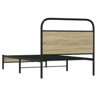 Produktbild för Sängram utan madrass sonoma-ek 107x203 cm konstruerad trä