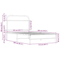 Produktbild för Sängram utan madrass sonoma-ek 107x203 cm konstruerad trä