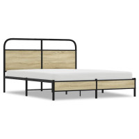Produktbild för Sängram utan madrass sonoma-ek 160x200 cm konstruerad trä