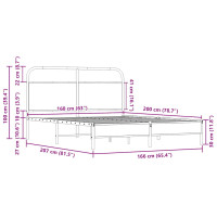 Produktbild för Sängram utan madrass sonoma-ek 160x200 cm konstruerad trä