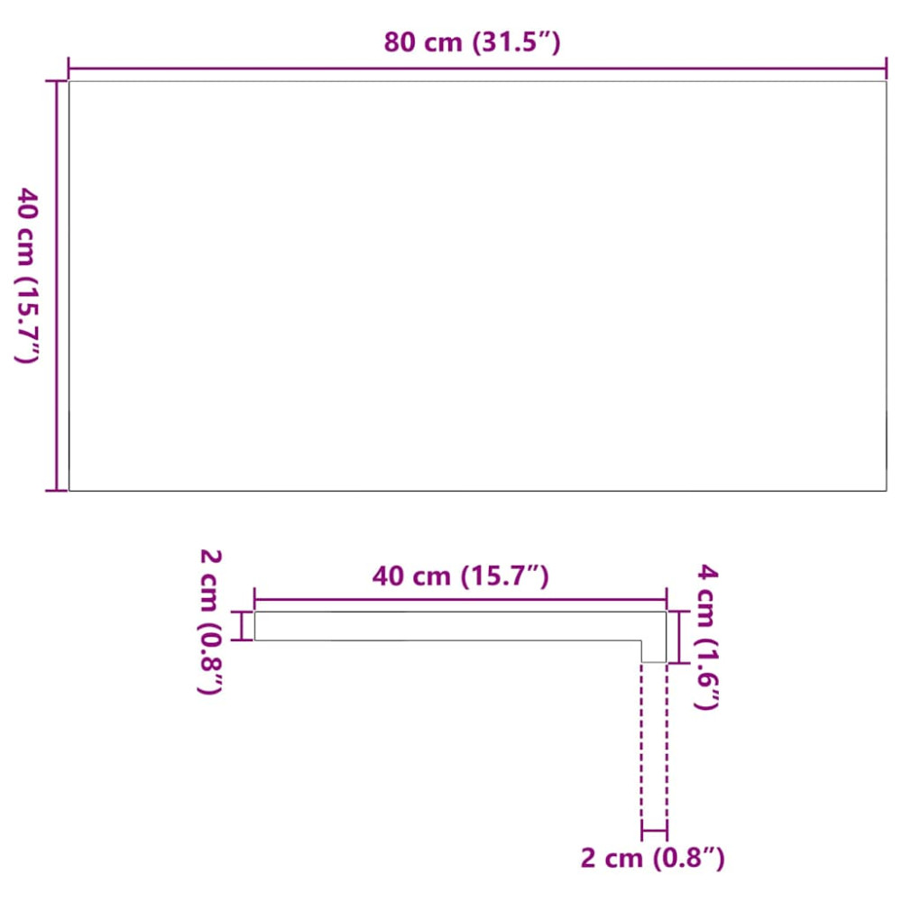 Produktbild för Fönsterbänkar 2 st ljusbrun 80x40x2 cm massiv ek