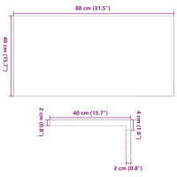 Produktbild för Fönsterbänkar 2 st ljusbrun 80x40x2 cm massiv ek
