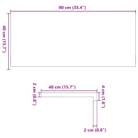 Produktbild för Fönsterbänkar 2 st ljusbrun 90x40x2 cm massiv ek