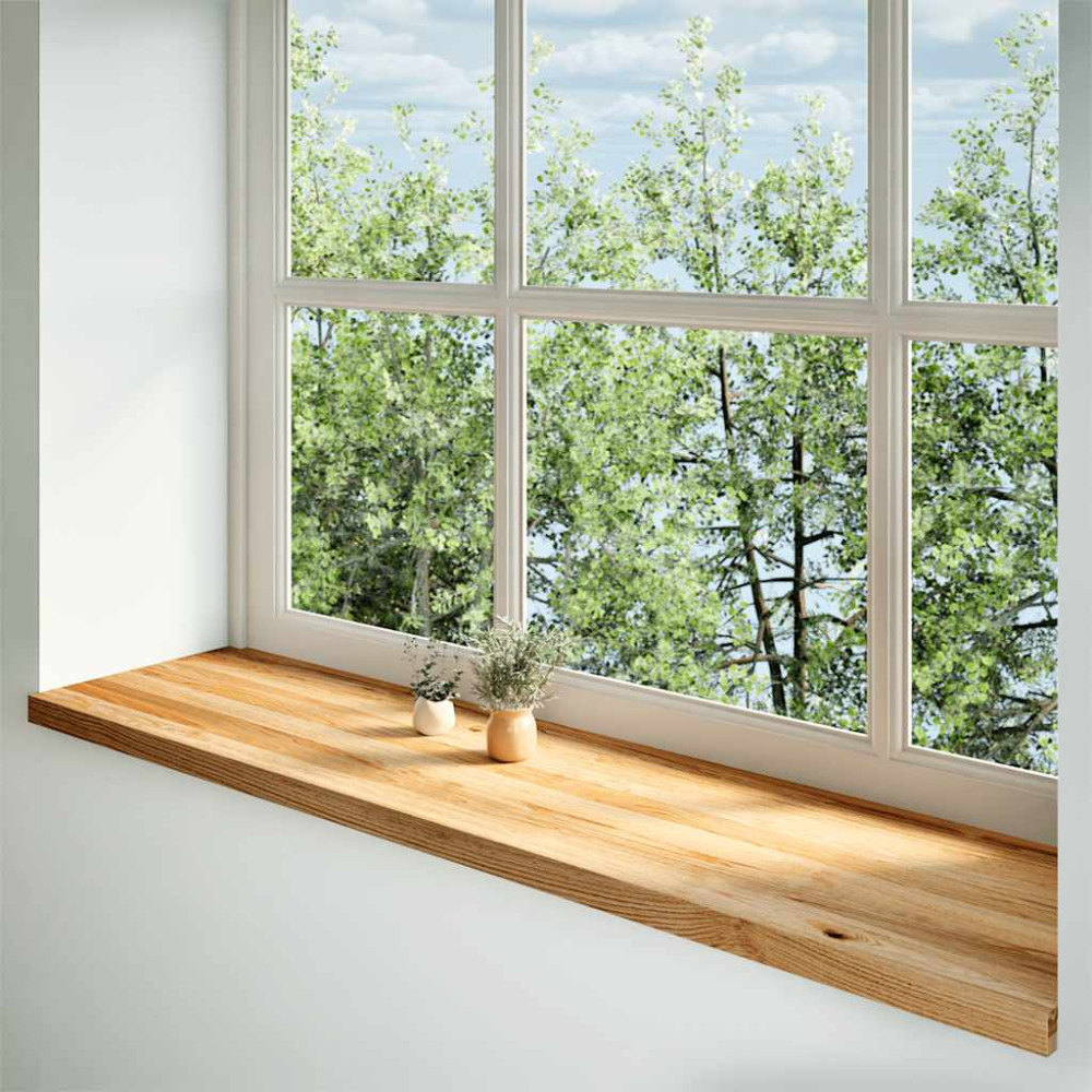 Produktbild för Fönsterbänkar 2 st ljusbrun 160x40x2 cm massiv ek