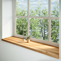 Produktbild för Fönsterbänkar 2 st ljusbrun 160x40x2 cm massiv ek