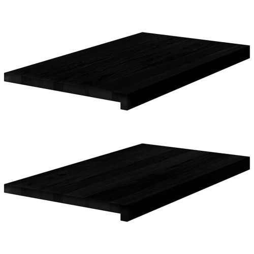 vidaXL Fönsterbänkar 2 st brunsvart 70x40x2 cm massiv ek