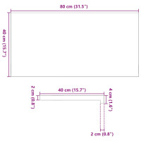 Produktbild för Fönsterbänkar 2 st mörkbrun 80x40x2 cm massiv ek