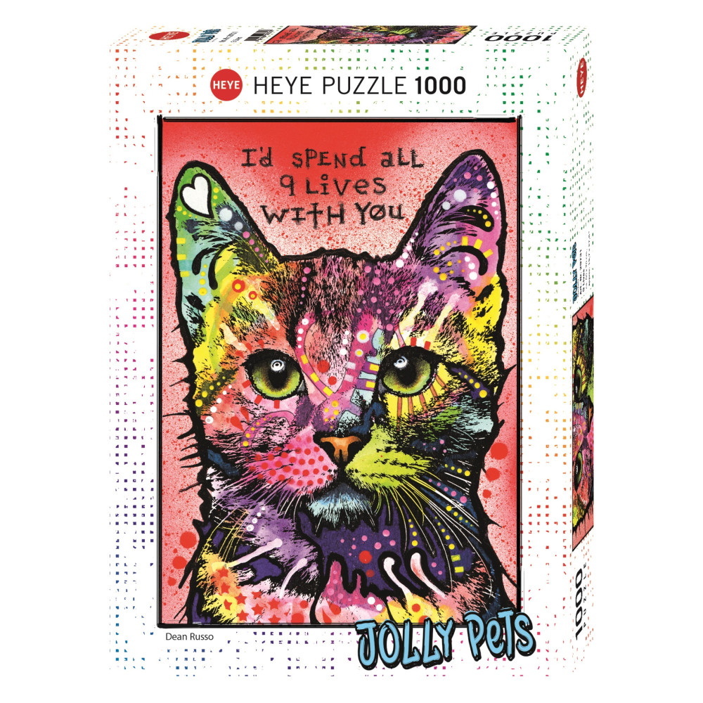 Produktbild för Art Jolly Pets 9 Lives, Pussel, 1000 bitar, Heye
