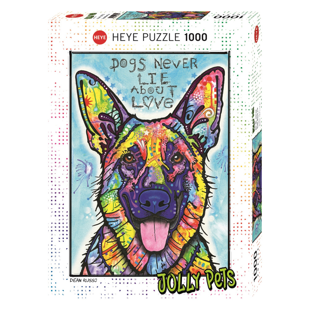 Produktbild för Art Jolly Pets Dogs Never Lie, Pussel, 1000 bitar, Heye