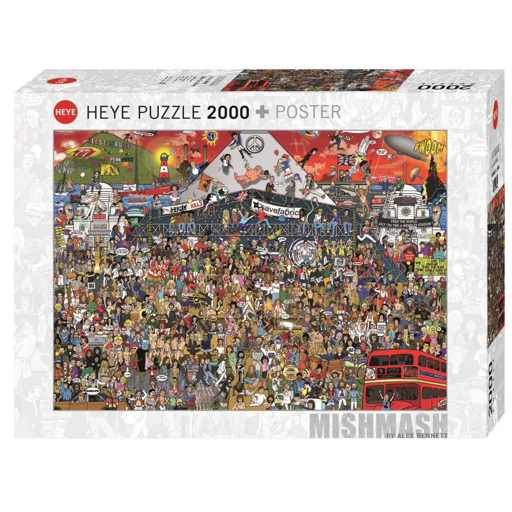 Produktbild för Cartoon Bennet British Music History, Pussel, 2000 bitar, Heye