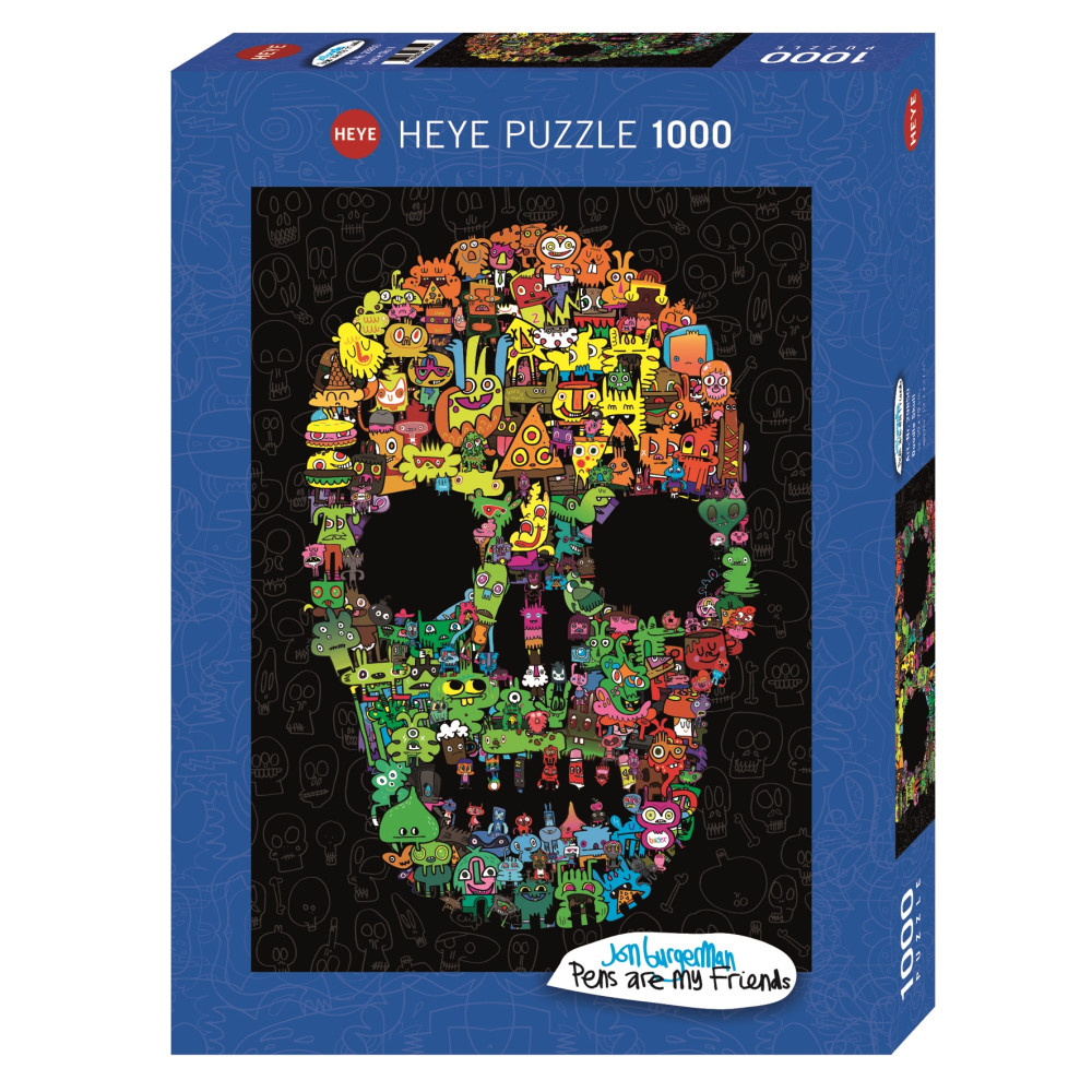 Produktbild för Art Burgerman Doodle Skull, Pussel, 1000 bitar, Heye