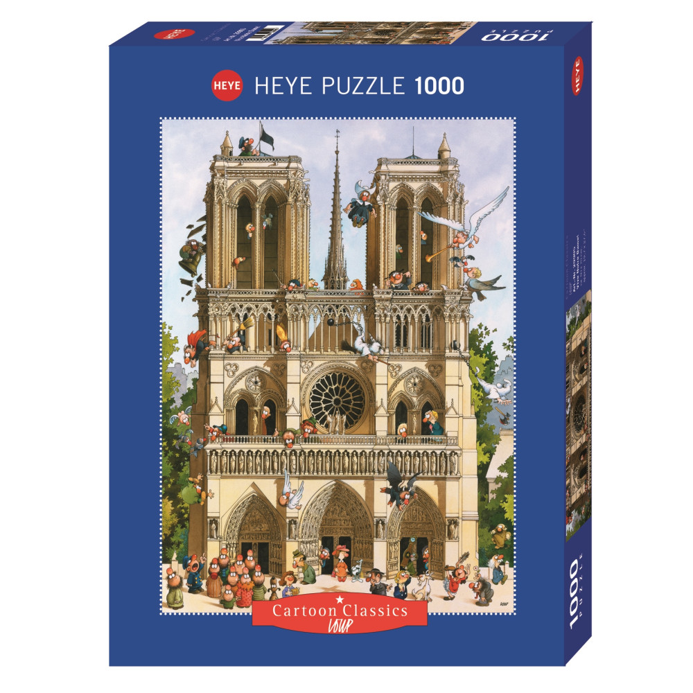 Produktbild för Cartoon Loup Vive Notre Dame, Pussel, 1000 bitar, Heye