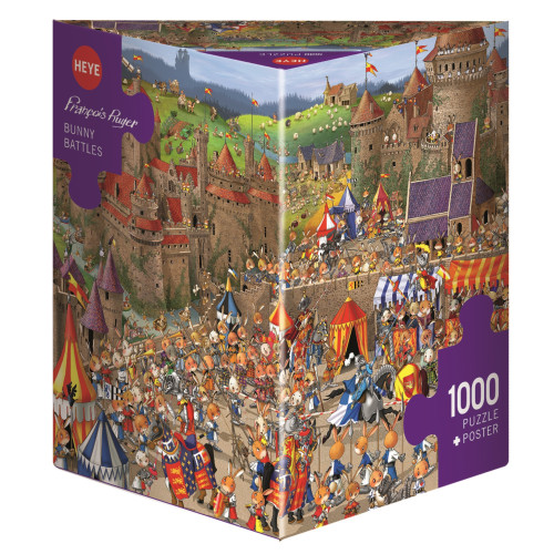 HEYE Triangular, Cartoon Ruyer Bunny Battles, Pussel, 1000 bitar, Heye