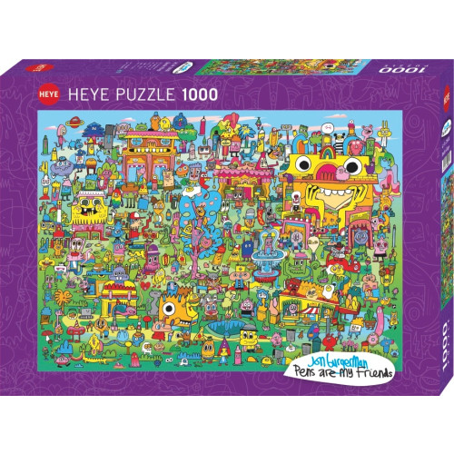 HEYE Art Burgerman Doodle Village, Pussel, 1000 bitar, Heye